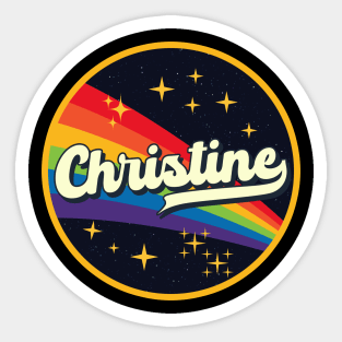 Christine // Rainbow In Space Vintage Style Sticker